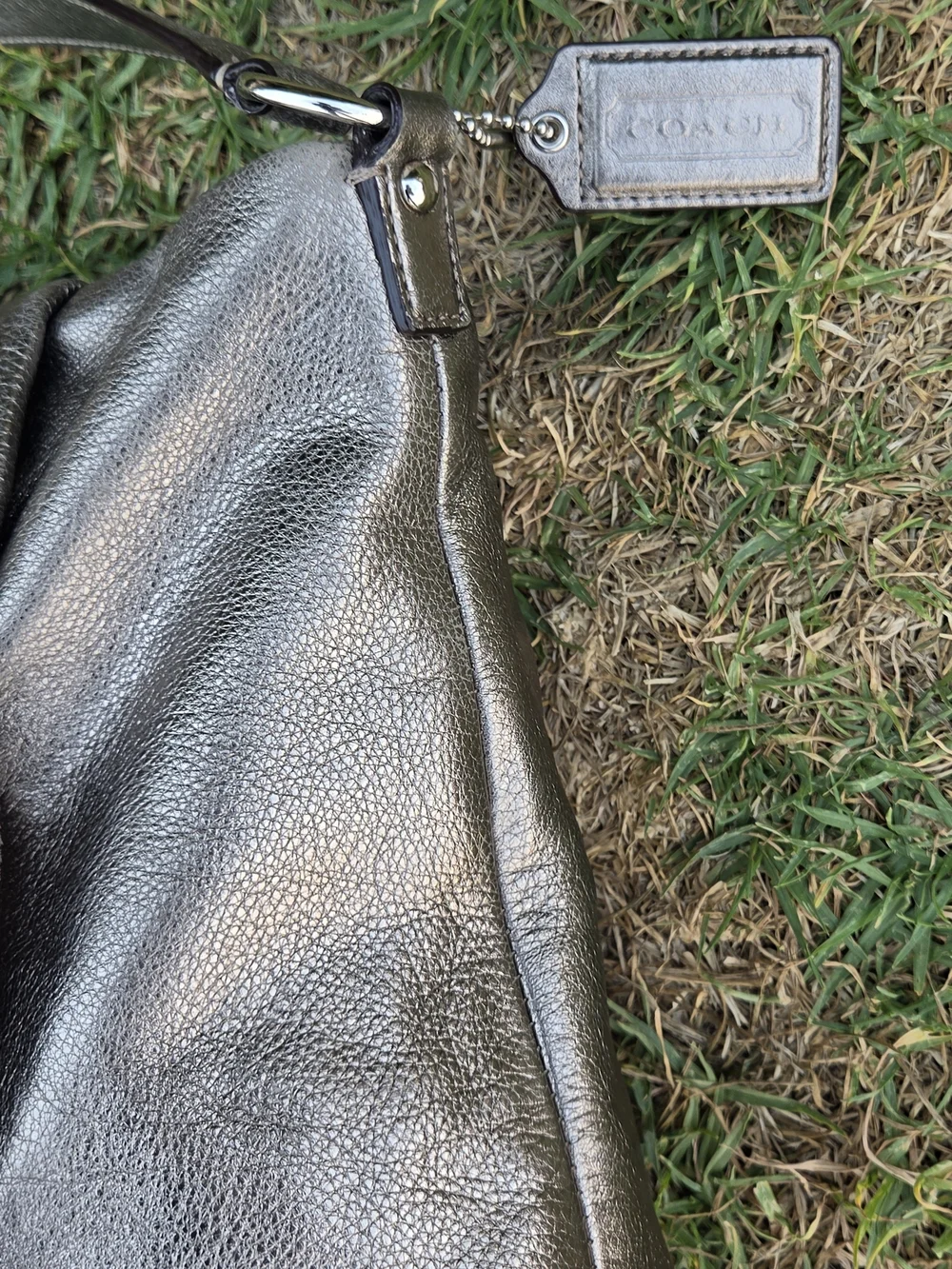 Coach Medium Shoulder Bag Madison Metallic Gold Leather Isabelle #G1273-21245